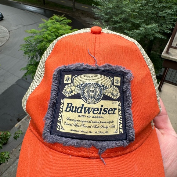Vintage Budweiser 1876 Orange Cap Rare Model Y2K 90s - Picture 4 of 5